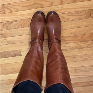 Hinge brown leather sz 10 riding boots tall